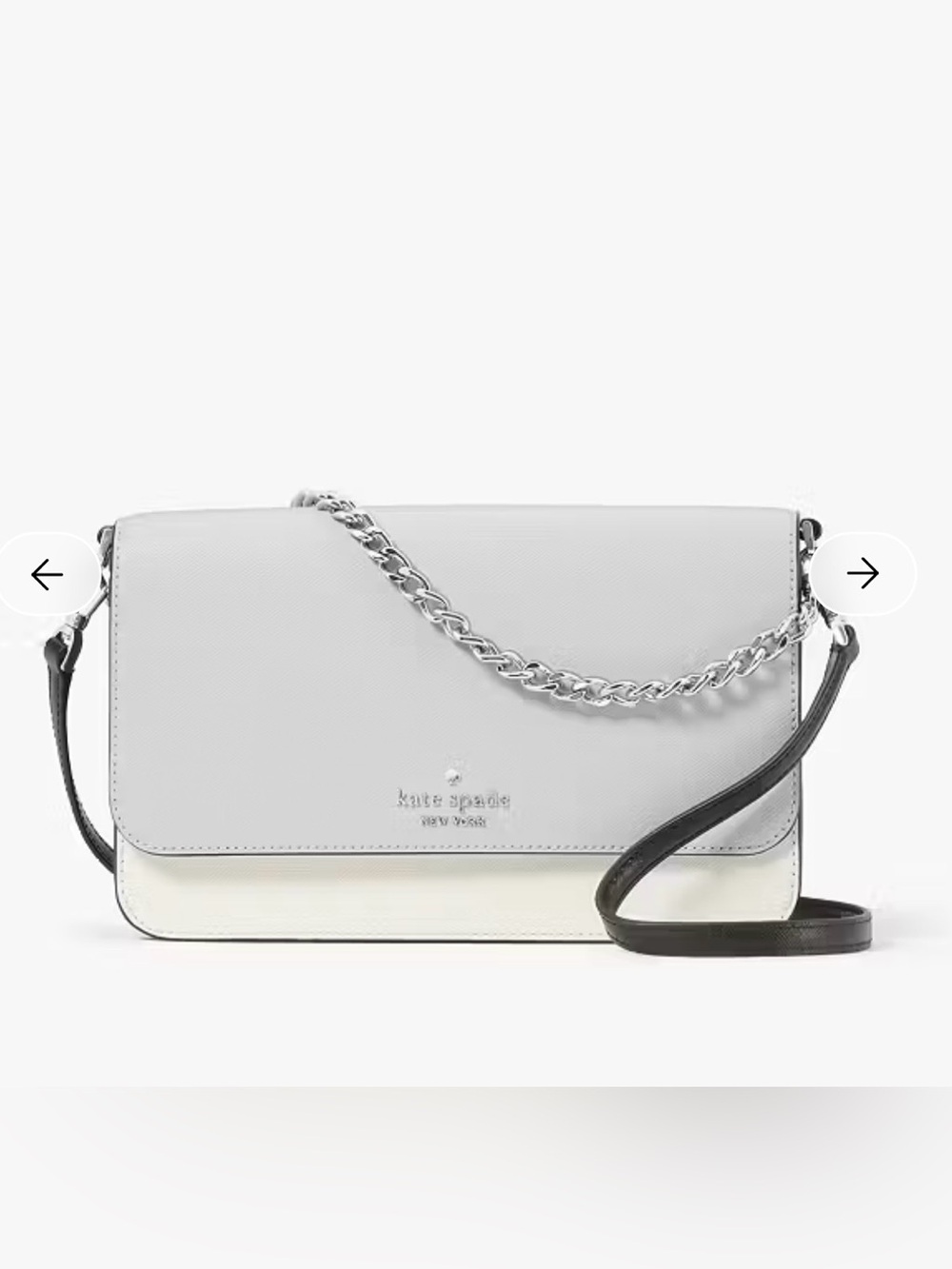 kate spade color block White and Black Two-Tone Chain Crossbody Bag